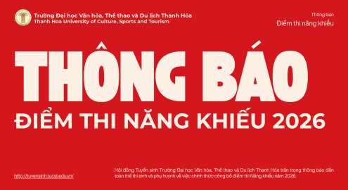  THÔNG BÁO CÔNG BỐ KẾT QUẢ KỲ THI NĂNG KHIẾU NĂM 2026