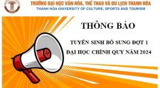 THÔNG BÁO TUYỂN SINH BỔ SUNG ĐỢT 1 ĐẠI HỌC CHÍNH QUY NĂM 2024